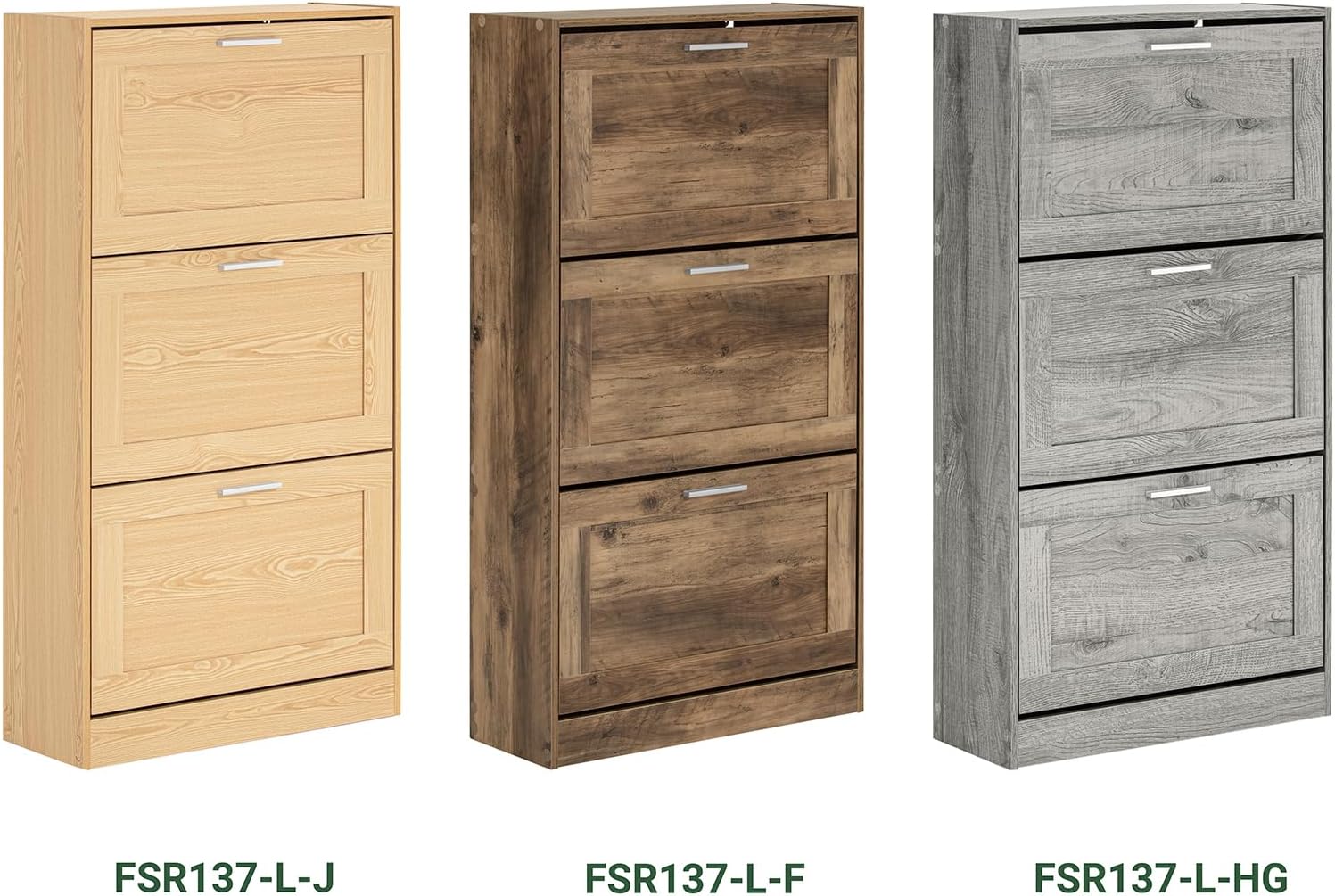 SoBuy | Meuble à chaussures | Meuble à chaussures 3 portes | Coffre à chaussures | Vintage | FSR137-LF