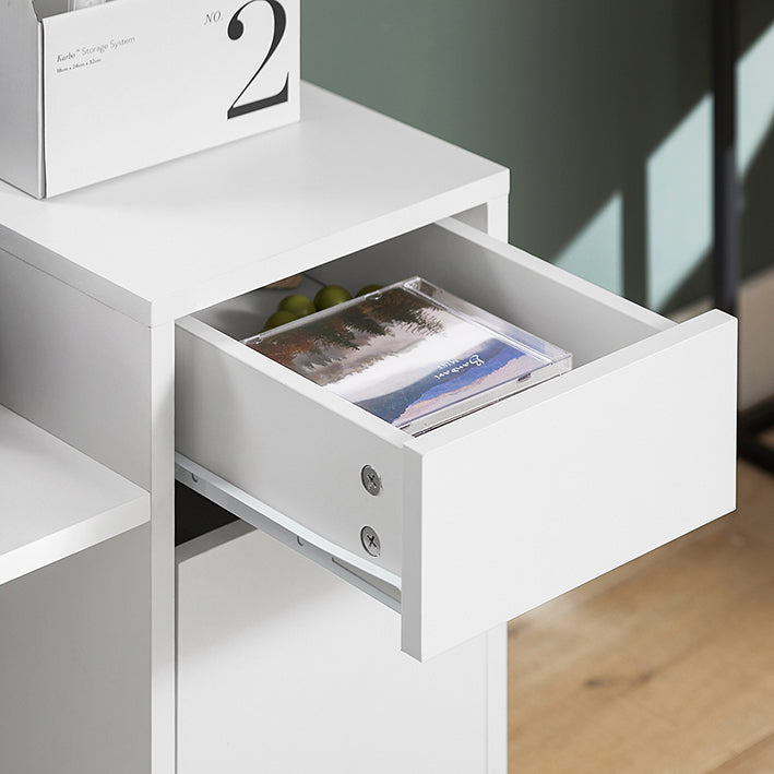 SoBuy | Classeur | Chariot de classement | Desserte imprimante | Caisson de bureau | Blanc | ASK02-W