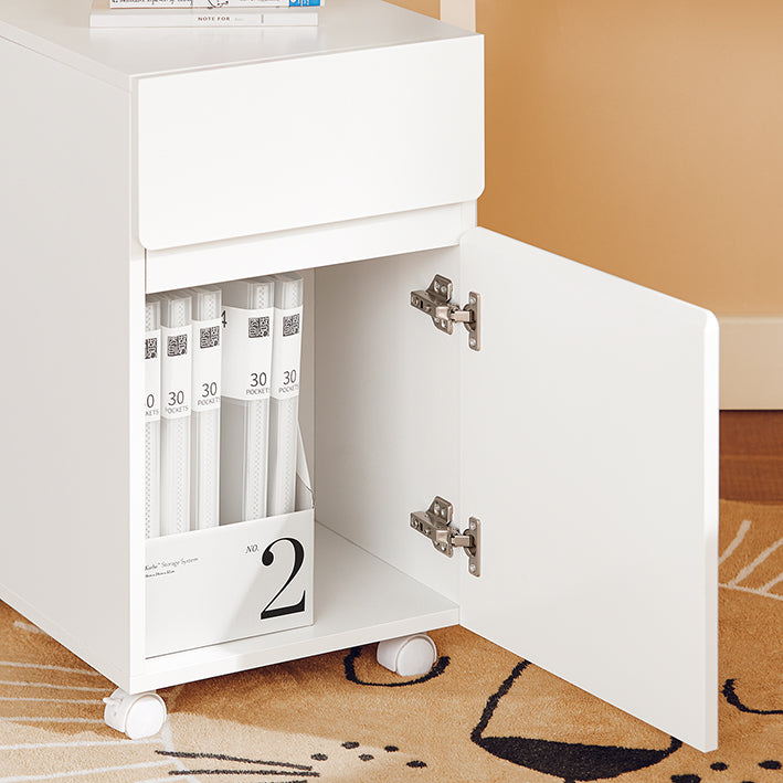 SoBuy | Classeur | Chariot à dossiers | Meuble imprimante | Caisson de bureau à roulettes | Blanc | ASK05-W