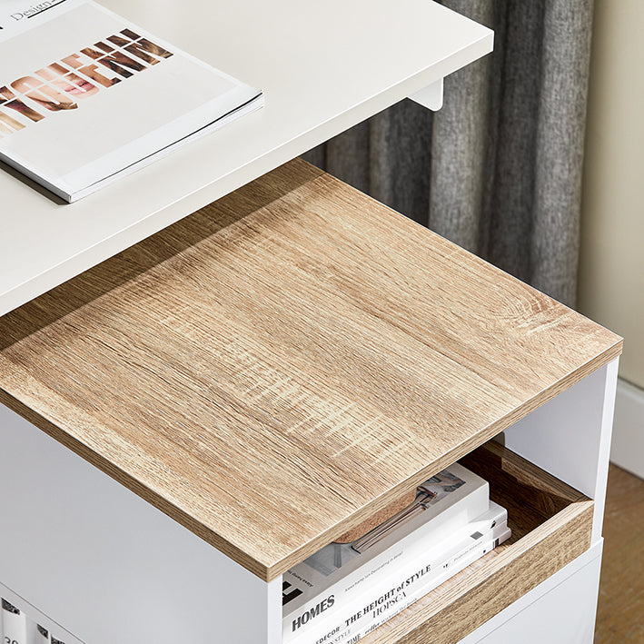 SoBuy | Table de chevet | Table d'appoint | Armoire de classement | Armoire de bureau | ASK08-WN
