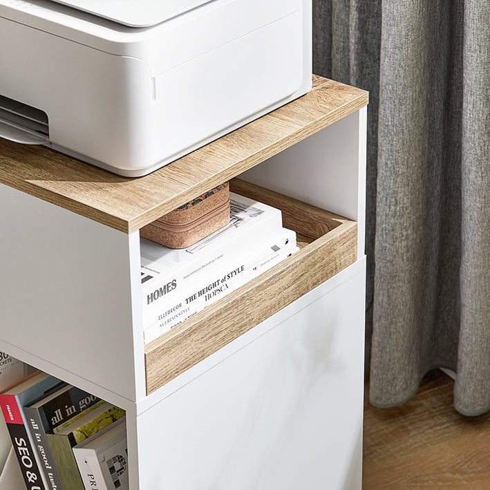 SoBuy | Table de chevet | Table d'appoint | Armoire de classement | Armoire de bureau | ASK08-WN