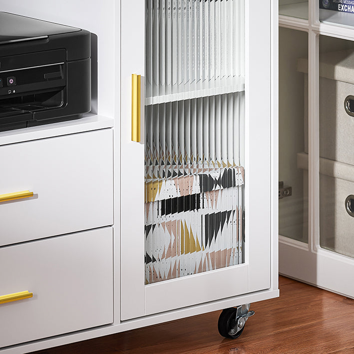 SoBuy | Buffet Roulant | Desserte de Cuisine | Meuble Micro-ondes | Armoire de Rangement | ASK09-W