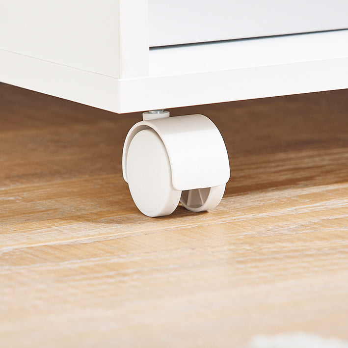 SoBuy | Meuble d'imprimante à roulettes | Support d'imprimante | Armoire de classement | Caisson de rangement à roulettes | Blanc | ASK10-WN