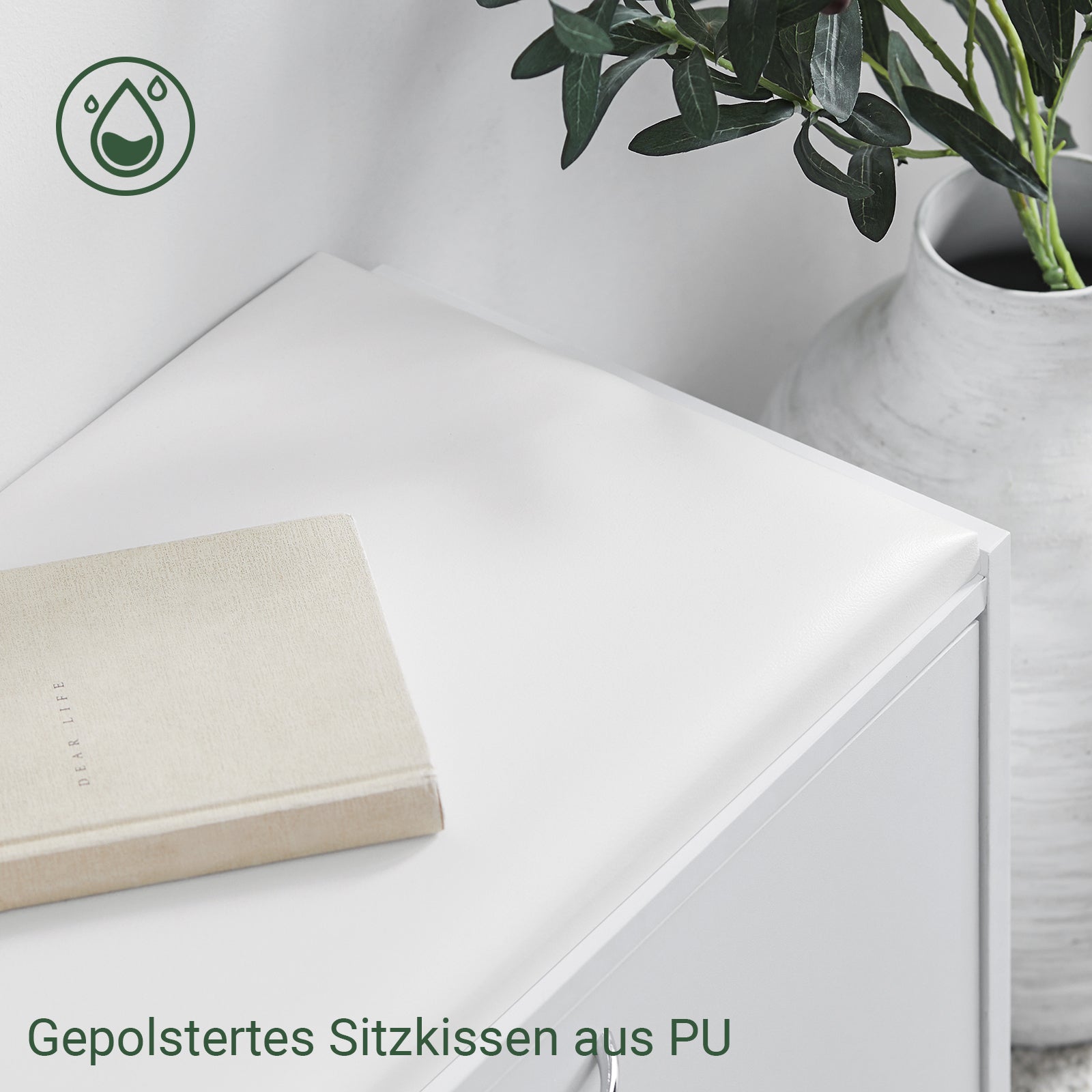 SoBuy | Meuble à chaussures | Banc à chaussures avec étagère intégrée | Blanc | FSR16-W