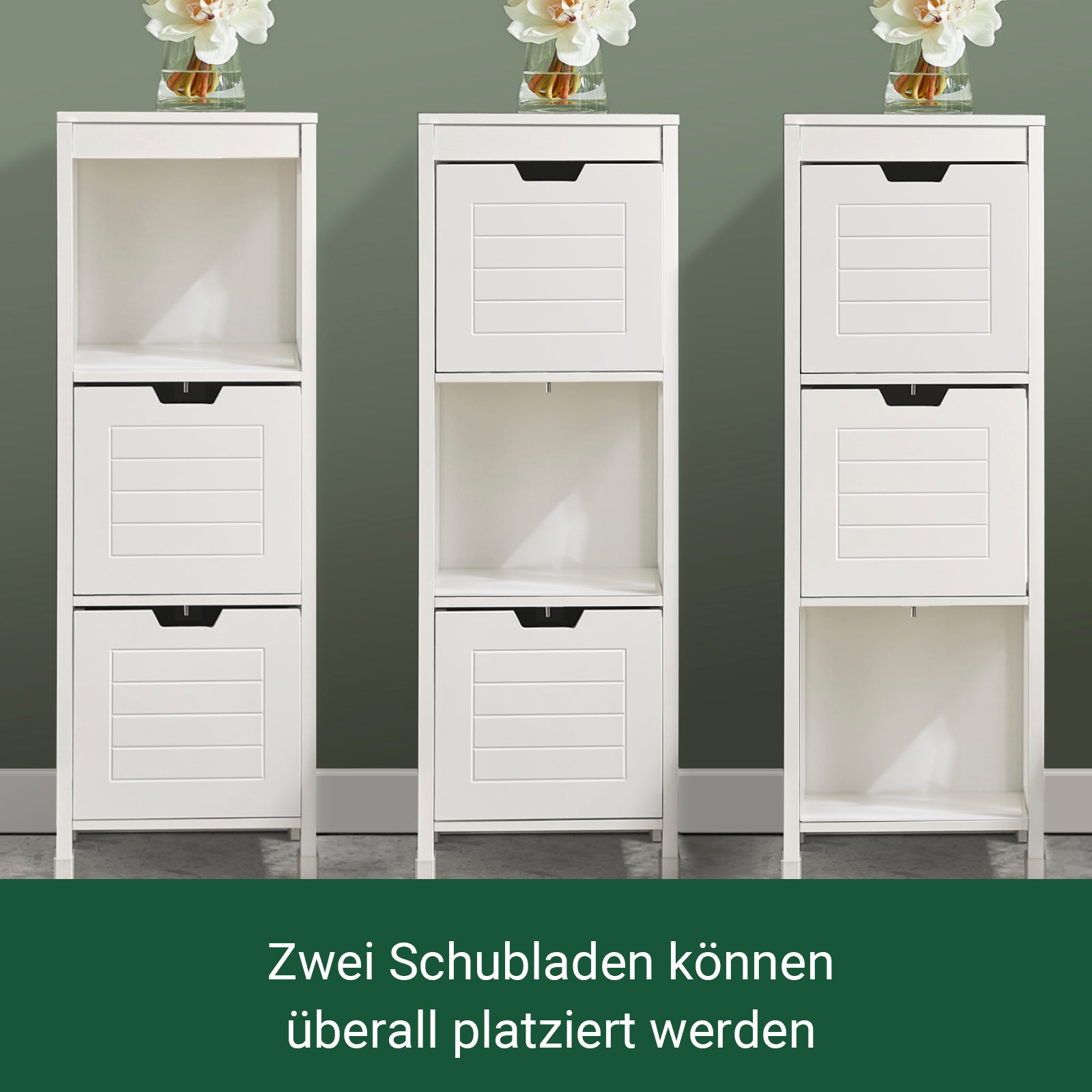SoBuy | Bad Hochschrank | Badschrank Weiß | Badezimmermöbel Landhaus | FRG127-W