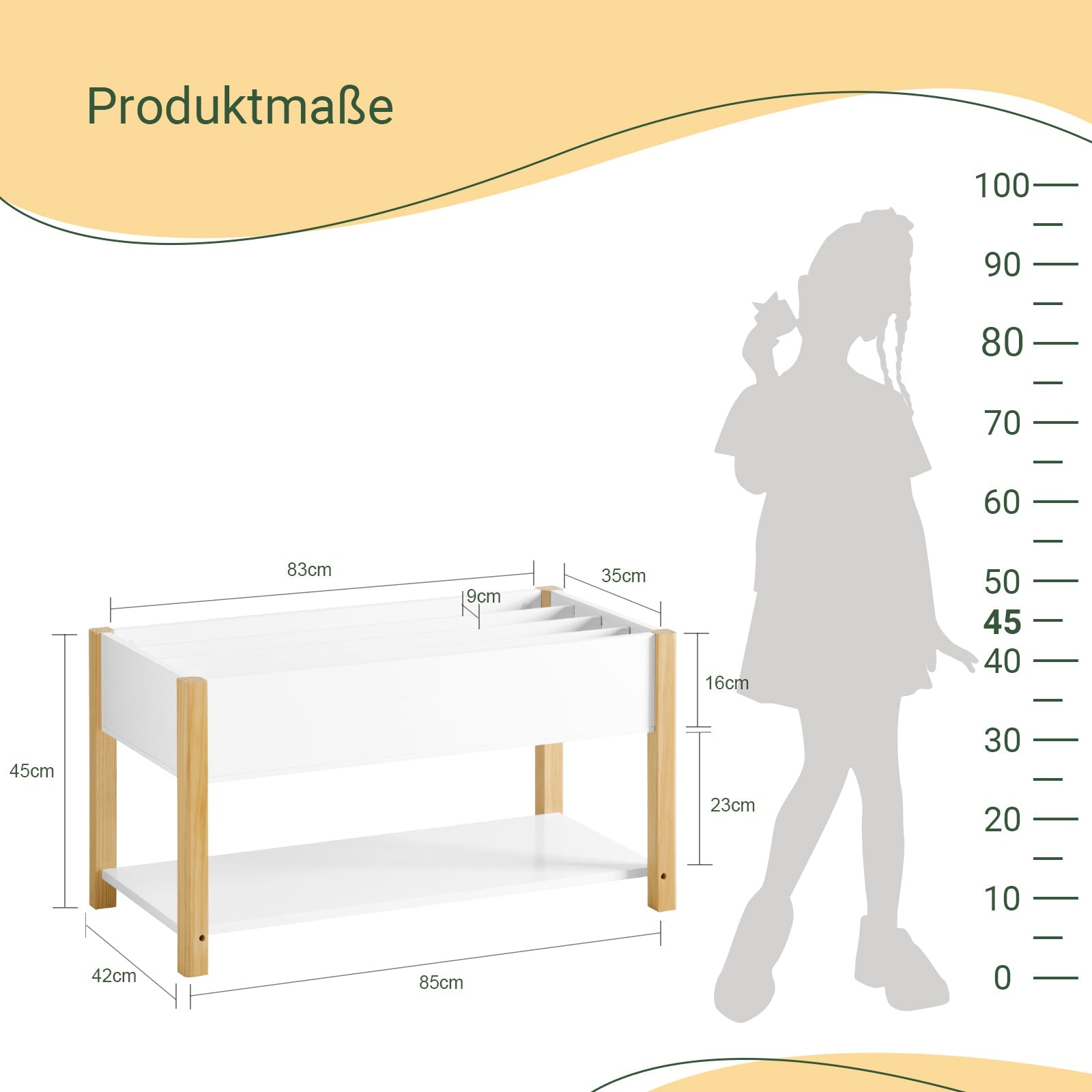 SoBuy | Scaffale portagiochi per bambini | Scaffale porta libri per bambini | Scaffale per cameretta | KMB35-W