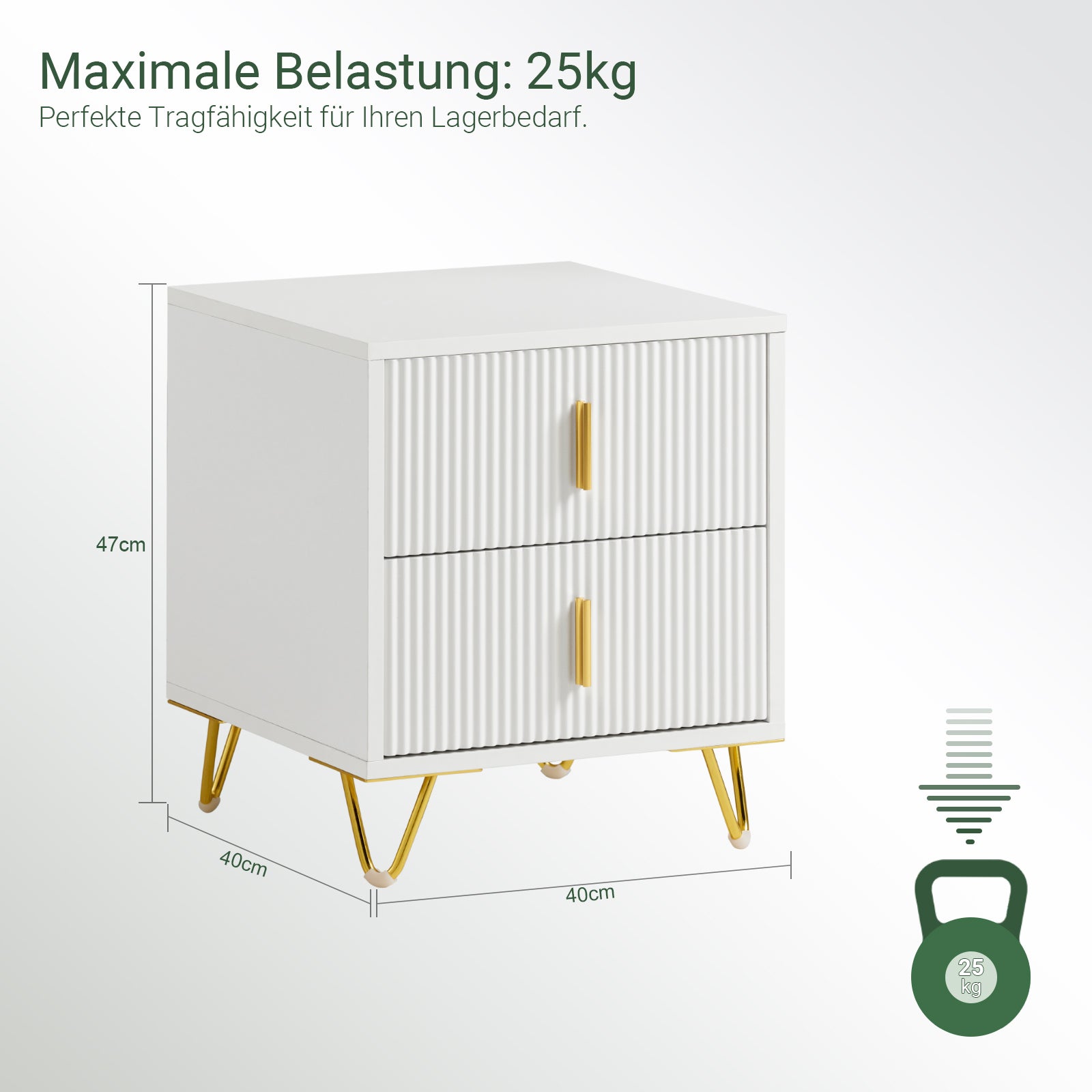 SoBuy | Table de chevet à 2 tiroirs | Table d'appoint | Table de canapé | Blanche | FBT115-W