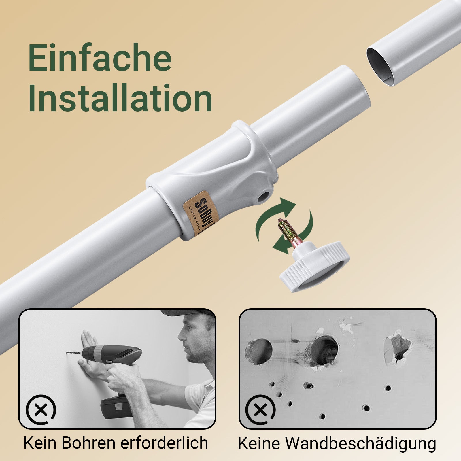 SoBuy | Teleskop Kleiderstange | Kleiderstangen System | Regalsystem | Hellgrau | KLS03-II-HG