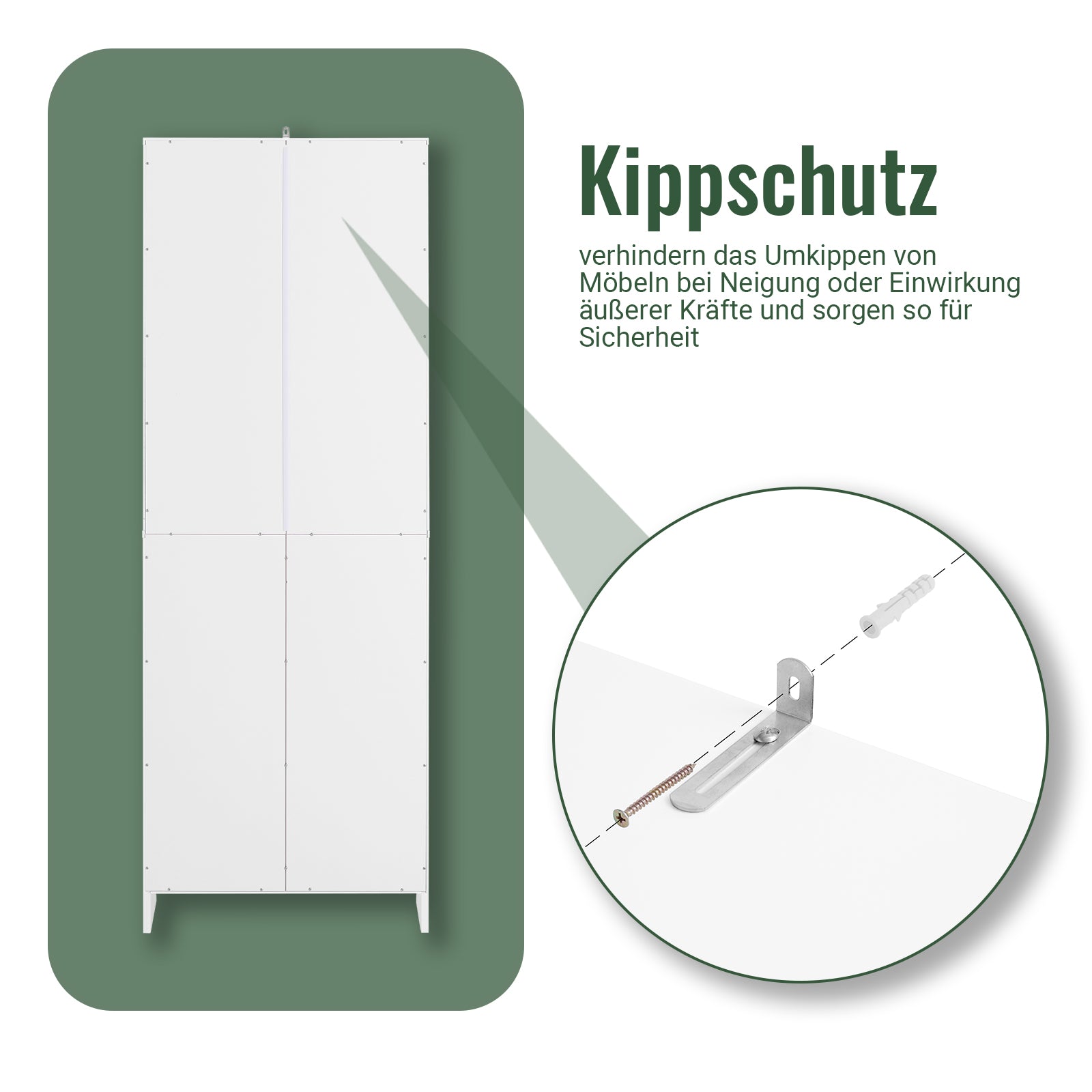 SoBuy | Armoire de salle de bain avec 2 sacs à linge | Armoire haute | Armoire à linge | Blanc | BZR155-W