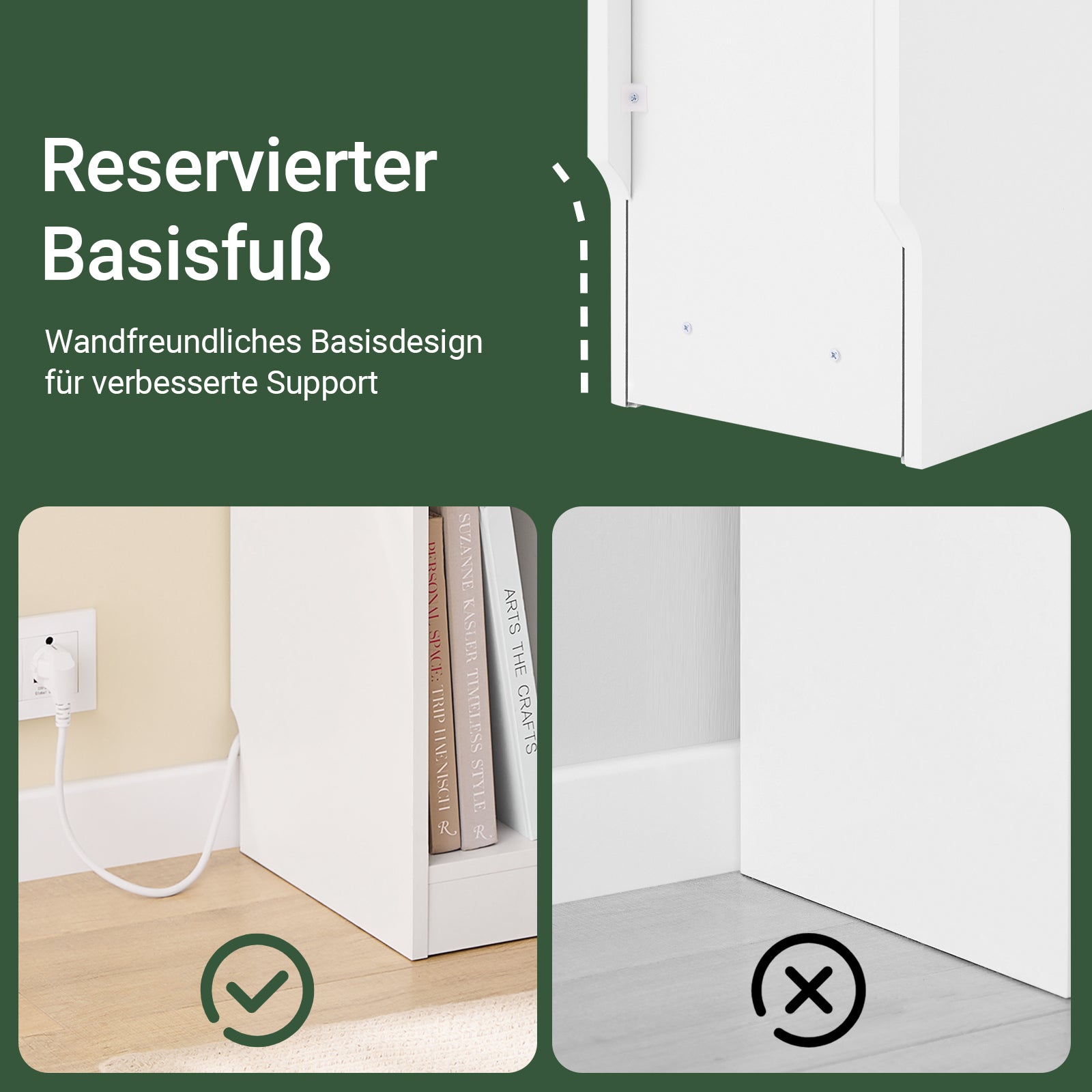 SoBuy | 2er Set Nachttisch schmal mit Ladestation | Weiß-Natur | 20x60x35cm | FBT111-E-WNx2