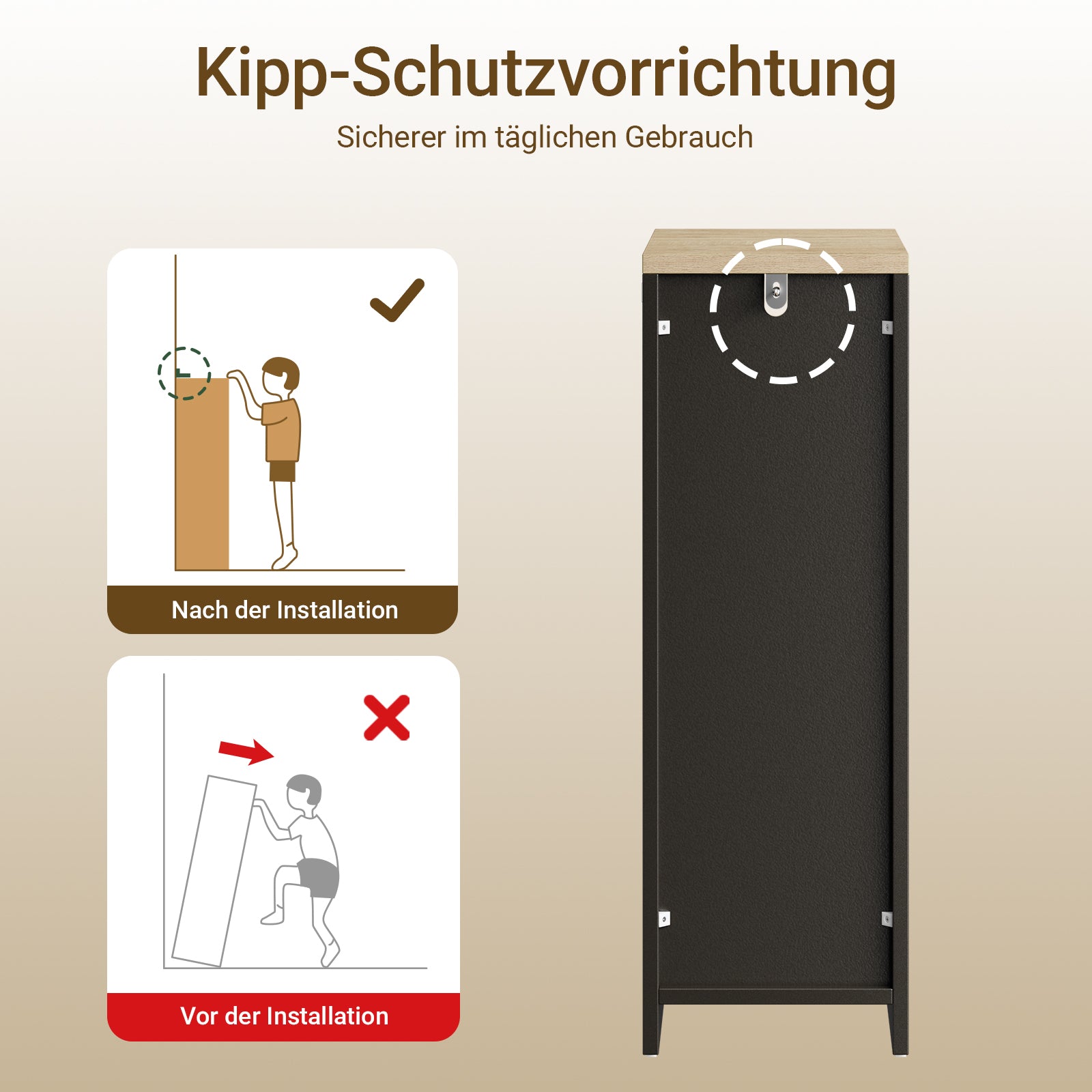 SoBuy Nachttisch schmal 20cm breit mit 2 Schubladen | Beistelltisch Schwarz 60x35cm FBT149-SCH