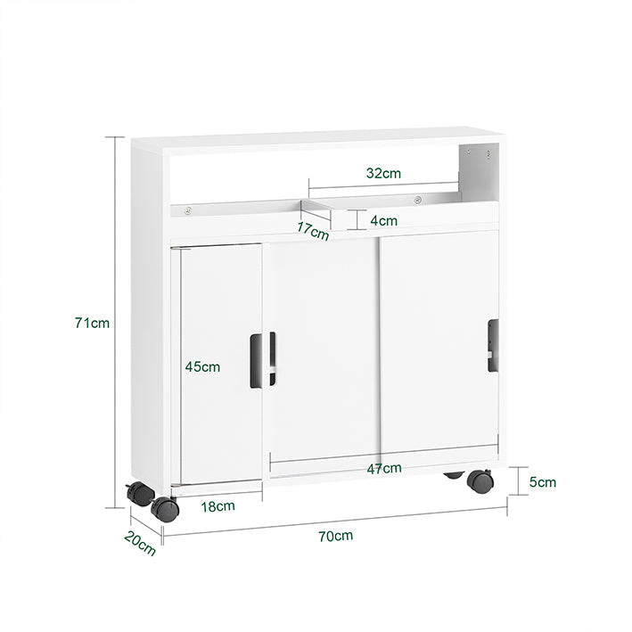 SoBuy | Carrello da bagno | Armadietto da nicchia | Mobiletto da bagno bianco | BZR02-W