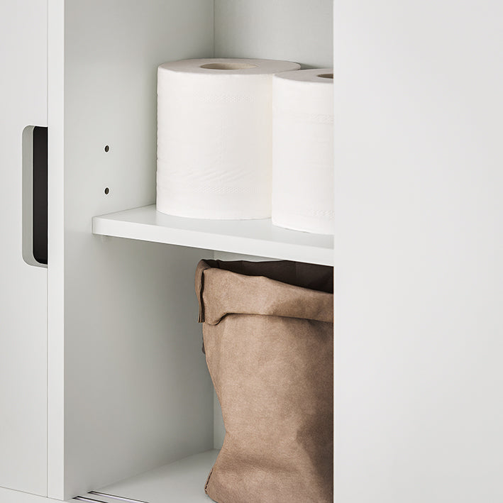 SoBuy | Meuble de Rangement à Roulettes | Colonne de Rangement Salle de Bain | Meuble de Salle de Bain Blanc | BZR02-W