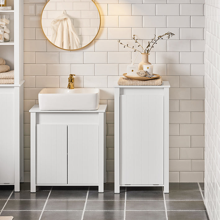 SoBuy | Armoire à linge avec sac à linge pliable | Panier à linge | Blanc | BZR100-W