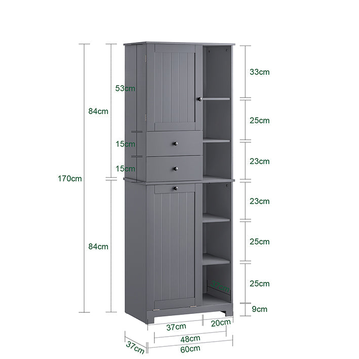 SoBuy | Colonna bagno con cesto portabiancheria | Mobiletto da bagno | Armadietto da bagno | Scaffale da bagno | Grigio scuro | BZR104-DG