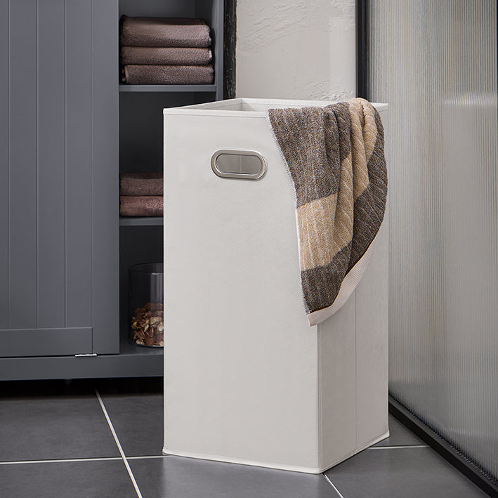 SoBuy | Colonna bagno con cesto portabiancheria | Mobiletto da bagno | Armadietto da bagno | Scaffale da bagno | Grigio scuro | BZR104-DG