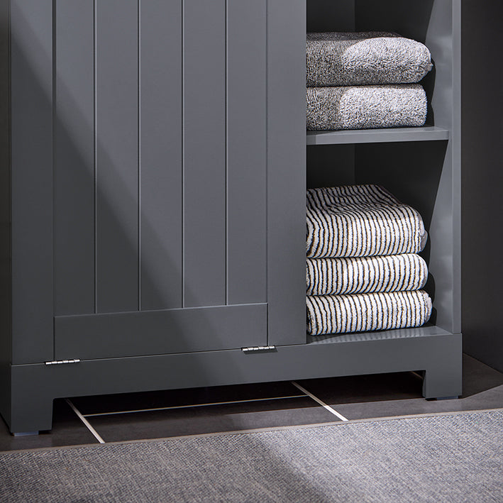 SoBuy | Wäscheschrank mit Wäschesack | Wäschesammler | Wäschekorb | Dunkelgrau | BZR105-DG