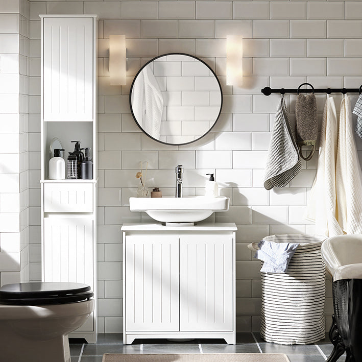 SoBuy | Mobile sottolavabo | Mobile bagno | Lavabo | Bianco | BZR108-II-W