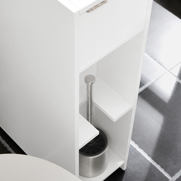 SoBuy | Étagère de niche | Meuble de cuisine | Desserte à roulettes | Meuble de salle de bain | Blanc | BZR111-W