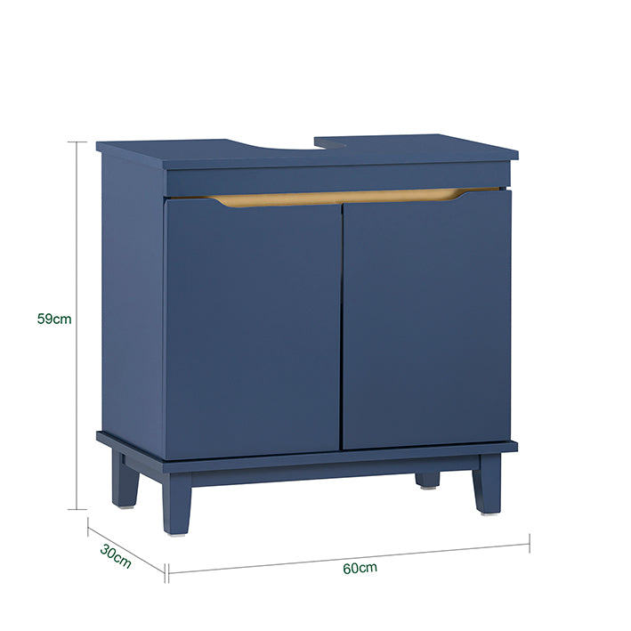 SoBuy | Meuble-lavabo | Armoire de salle de bain | Lavabo | Bleu | BZR113-B