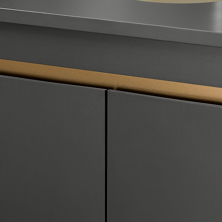 SoBuy | Waschbeckenunterschrank | Badschrank | Waschtisch | Dunkelgrau | BZR113-DG