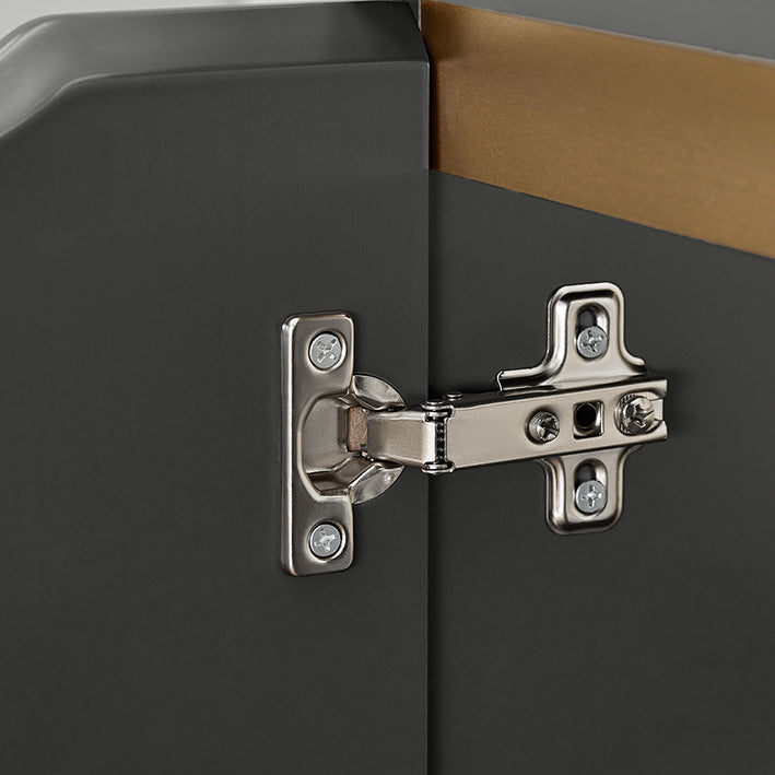 SoBuy | Waschbeckenunterschrank | Badschrank | Waschtisch | Dunkelgrau | BZR113-DG