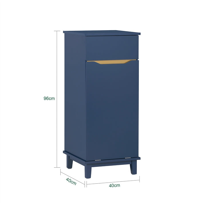SoBuy | Armadio portabiancheria con sacco | Portabiancheria | Cesto portabiancheria | Blu | BZR114-B