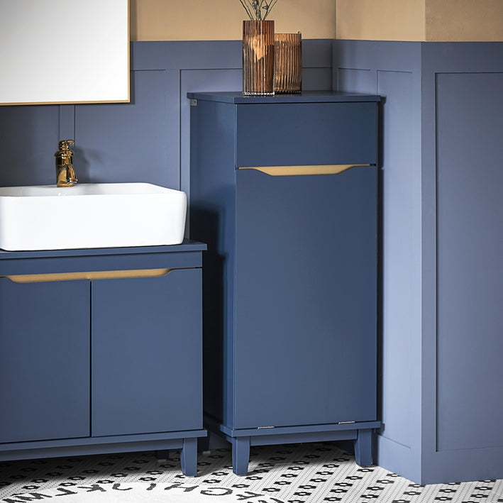 SoBuy | Armoire à linge avec sac à linge | Panier à linge | Bleu | BZR114-B