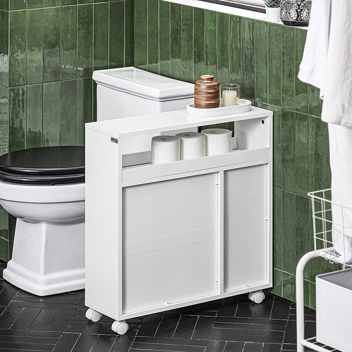SoBuy | Étagère de Niche | Meuble de Cuisine | Chariot de Rangement | Meuble de Salle de Bain | Blanc | BZR119-W