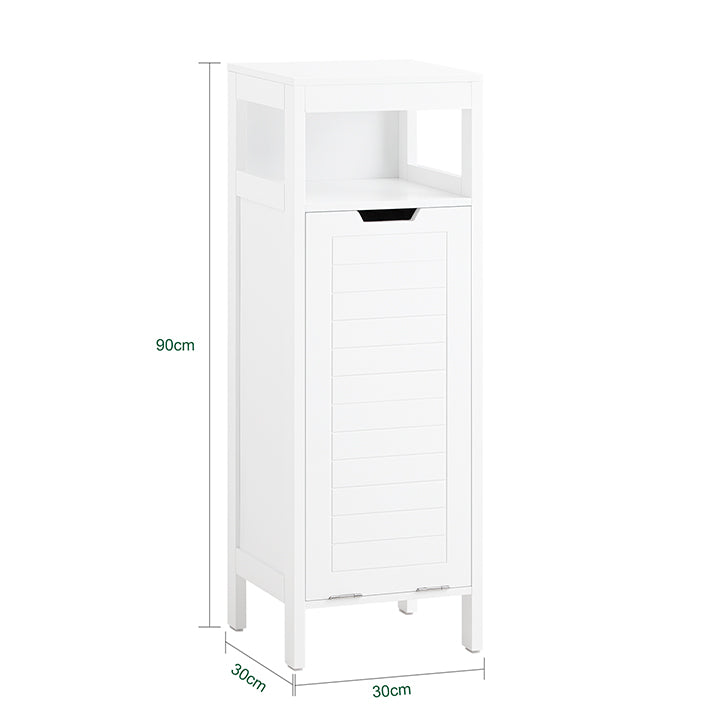 SoBuy | Armadietto da bagno | con cesto portabiancheria estraibile | per biancheria sporca | Mobiletto per bagno | Bianco | BZR122-W