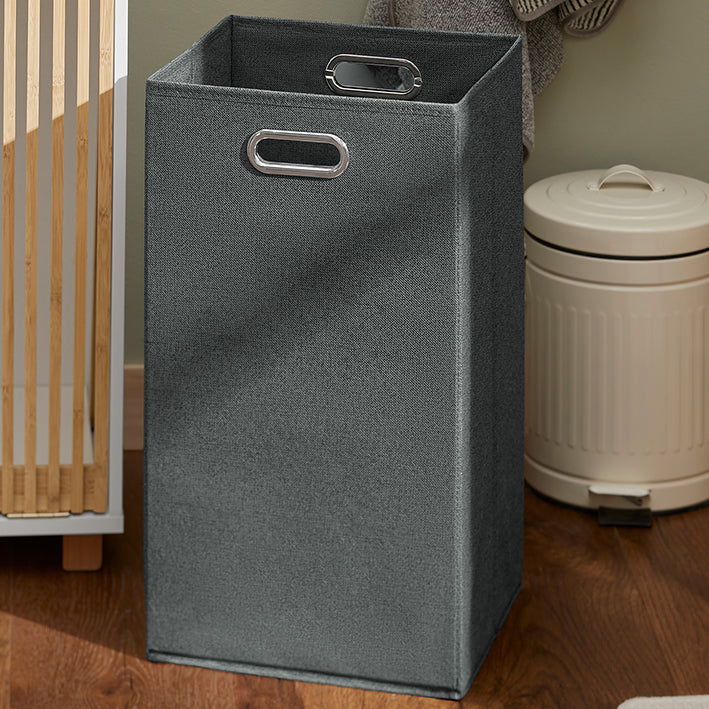SoBuy | Armadietto da bagno con sacco per la biancheria a scomparsa | Portabiancheria | Mobiletto da bagno | Bianco-Naturale | BZR126-W