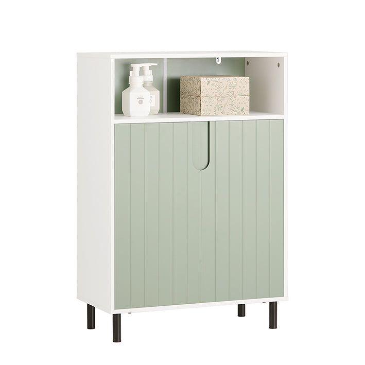 SoBuy | Mobiletto bagno con 2 ante | Mobiletto da bagno | Credenza | Mobiletto da corridoio | Bianco-Verde | BZR138-GR