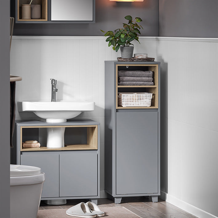 SoBuy | Armoire à linge avec sac à linge pliable | Collecteur de linge | Coffre à linge | BZR146-DG