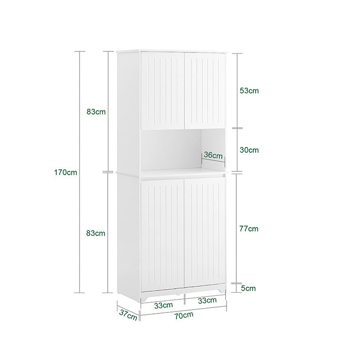SoBuy | Mobile alto da bagno con cesto portabiancheria | Bianco | BZR150-W