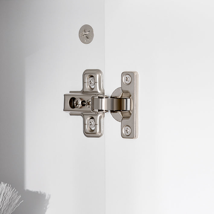 SoBuy | Armoire haute | Armoire de salle de bain avec sac à linge intégré | Blanche | BZR150-W