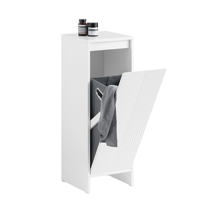 Vorverkauf | SoBuy | Wäscheschrank mit Wäschesack | Wäschesammler | Wäschekorb Weiß | BZR154-W