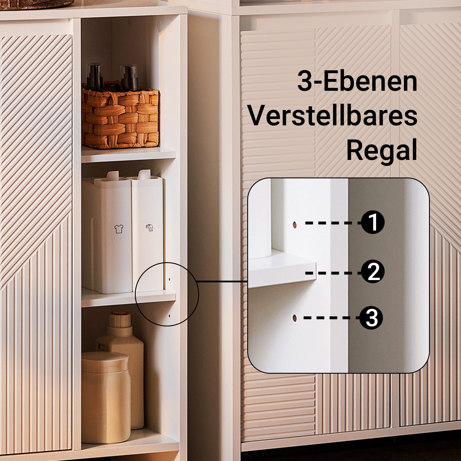 SoBuy | Wäscheschrank | Badschrank mit Wäschesack | Badkommode Weiß | BZR156-W