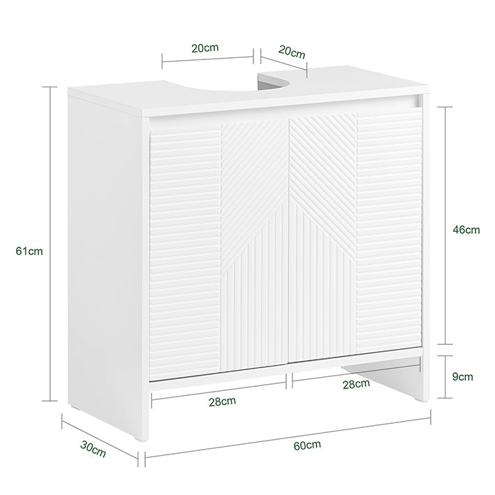 SoBuy | Meuble-lavabo | Armoire de salle de bain | Meuble de salle de bain blanc | BZR157-W