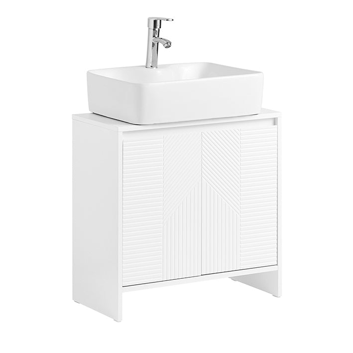 SoBuy | Meuble-lavabo | Armoire de salle de bain | Meuble de salle de bain blanc | BZR157-W