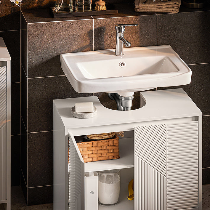 SoBuy | Mobile sottolavabo | Mobile bagno | Mobile bagno bianco | BZR157-W