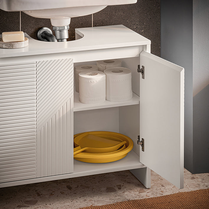 SoBuy | Meuble-lavabo | Armoire de salle de bain | Meuble de salle de bain blanc | BZR157-W