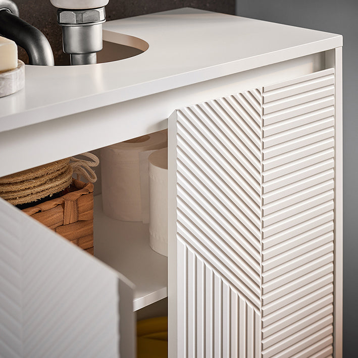 SoBuy | Meuble-lavabo | Armoire de salle de bain | Meuble de salle de bain blanc | BZR157-W