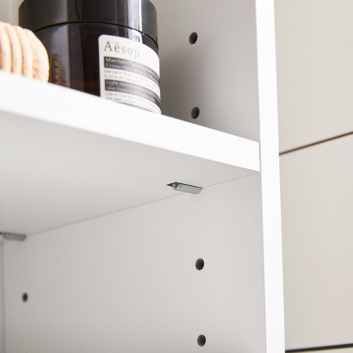 SoBuy | Armadio Alto con 5 Ripiani | Mobiletto Bagno | Scaffale Bagno | Mobile Bagno Bianco | BZR160-W