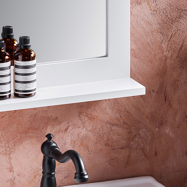 SoBuy | Miroir de salle de bain avec étagère | Miroir mural | Miroir | Blanc | BZR162-W