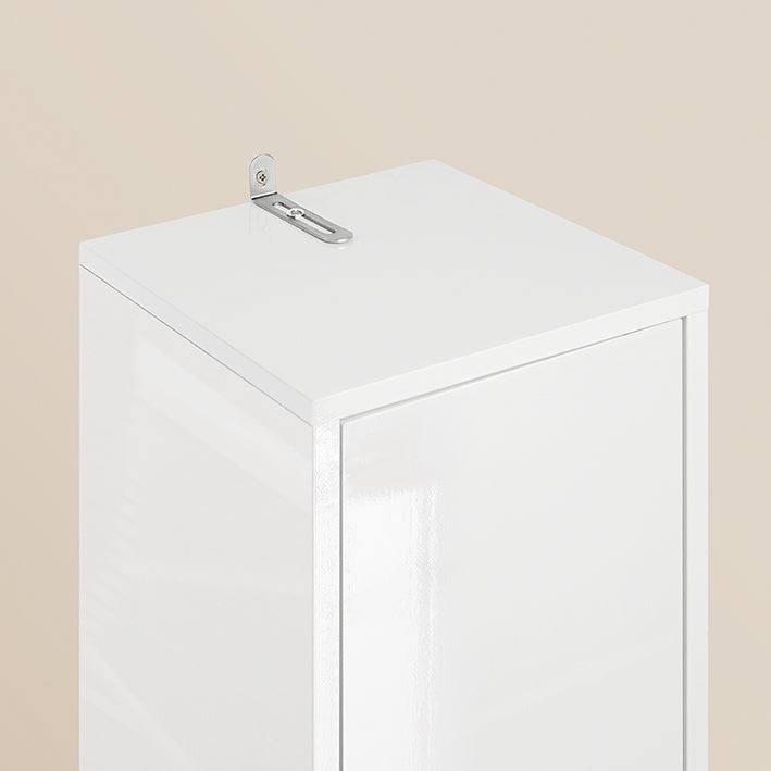 SoBuy | Mobile Alto da Bagno | con Ripiani Regolabili Stretto Lucido | Bianco | 20x180x20cm | BZR167-GW