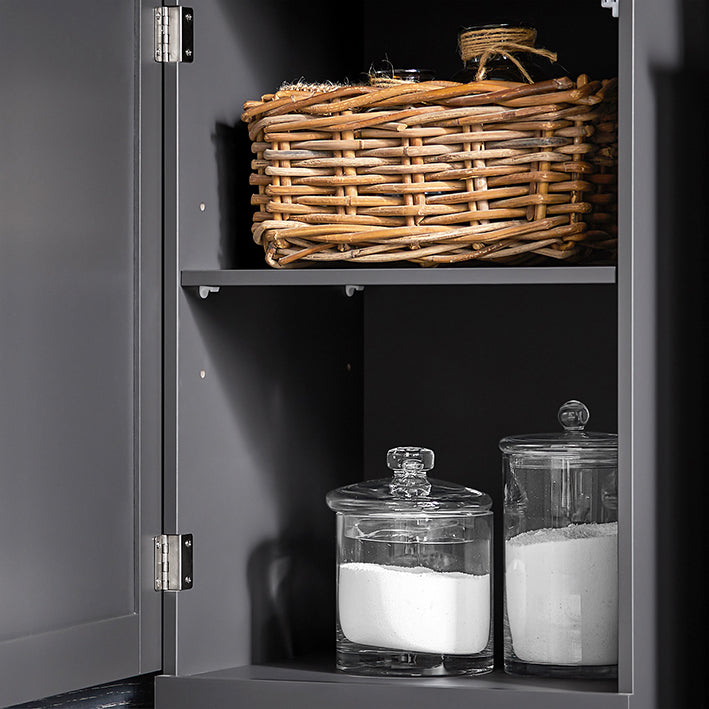 SoBuy | Meuble colonne de salle de bain | Meuble haut de salle de bain | Étagère de salle de bain Gris Foncé | BZR17-DG
