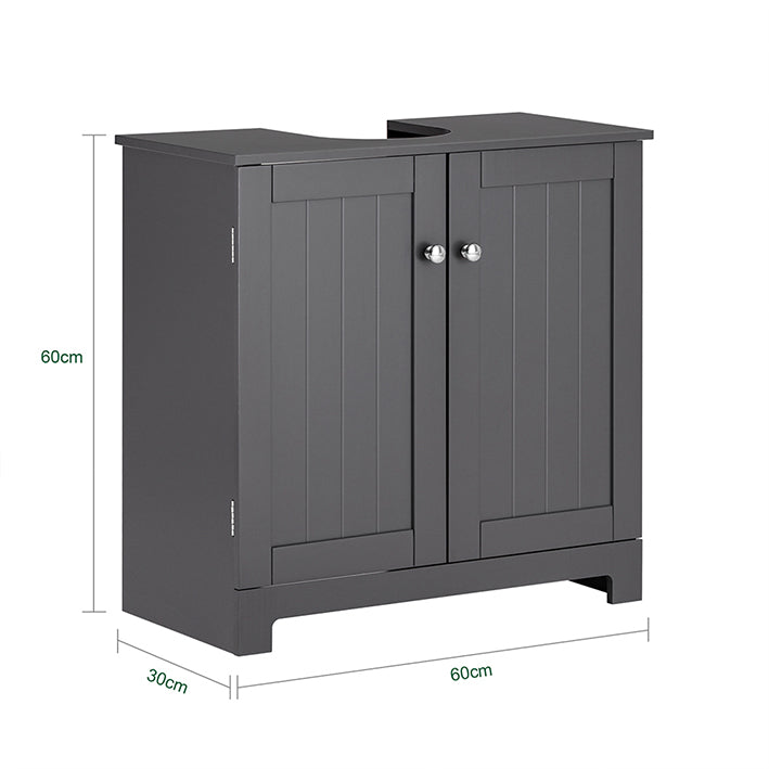 SoBuy | Mobile sottolavabo | Lavabo | Mobili da bagno | Grigio scuro | BZR18-II-DG