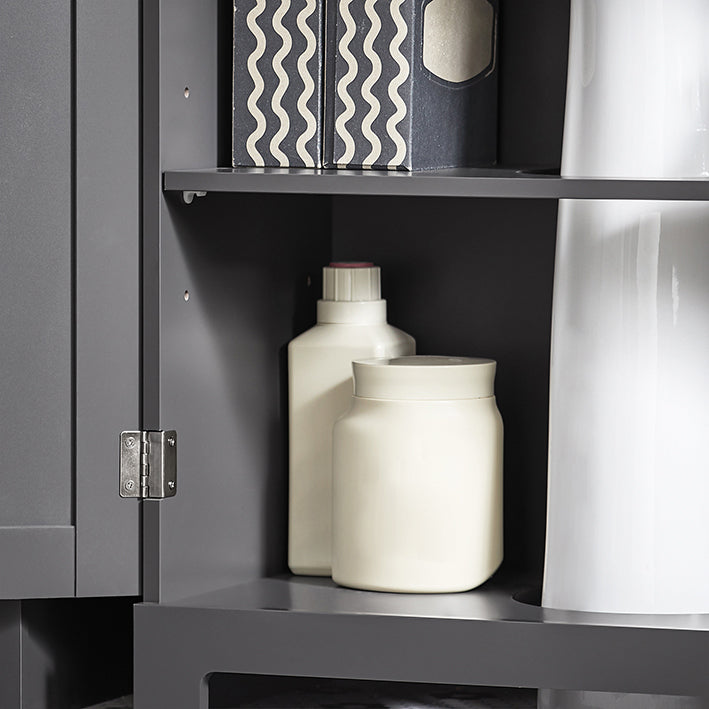 SoBuy | Mobile sottolavabo | Lavabo | Mobili da bagno | Grigio scuro | BZR18-II-DG
