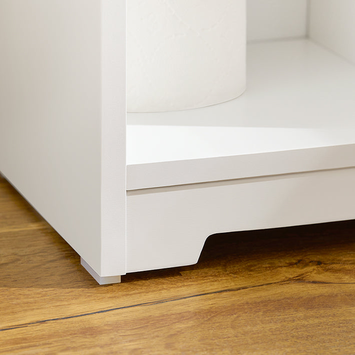 SoBuy | Meuble de salle de bain avec porte-rouleau de papier toilette | Meuble de salle de bain étroit | Buffet | BZR189-W