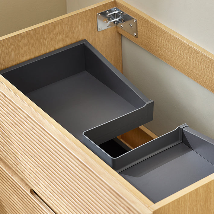 SoBuy | Mobile sottolavabo | Specchio da parete | Set mobili da bagno naturale | BZR198-N